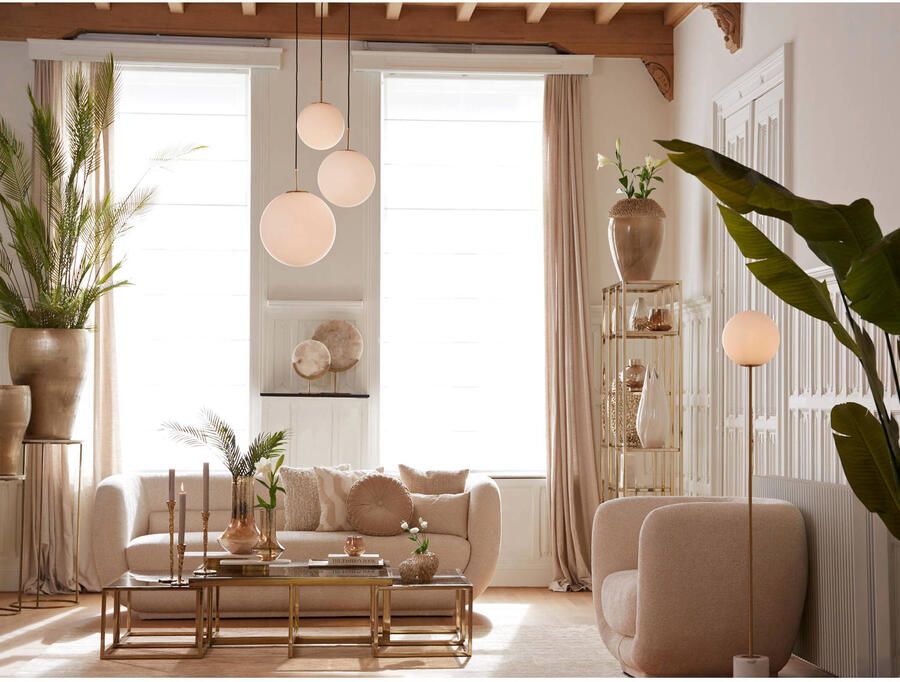 Light & Living Hanglamp Medina Wit Glas Ø30cm Modern Hanglampen Eetkamer Slaapkamer Woonkamer - Foto 2