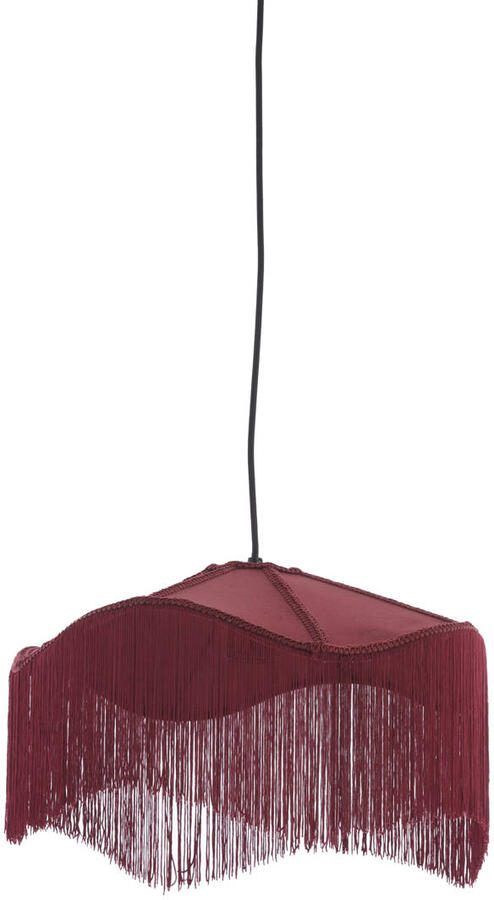Light & Living Hanglamp Tiffany Velvet Ø40cm Bordeaux Rond