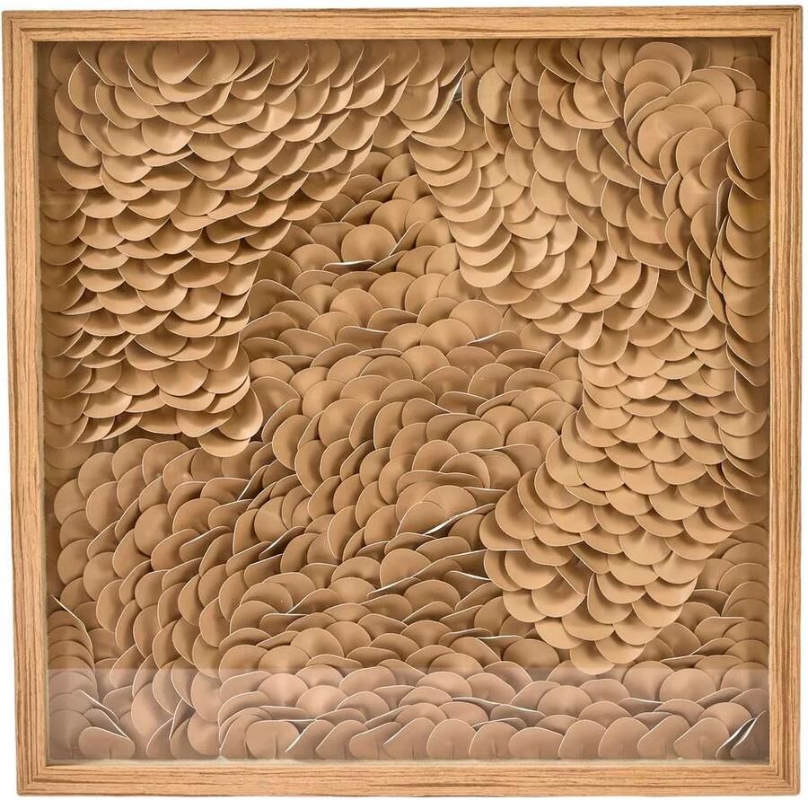 Light & Living imitatieleren wandhanger 60x60 cm zand naturel