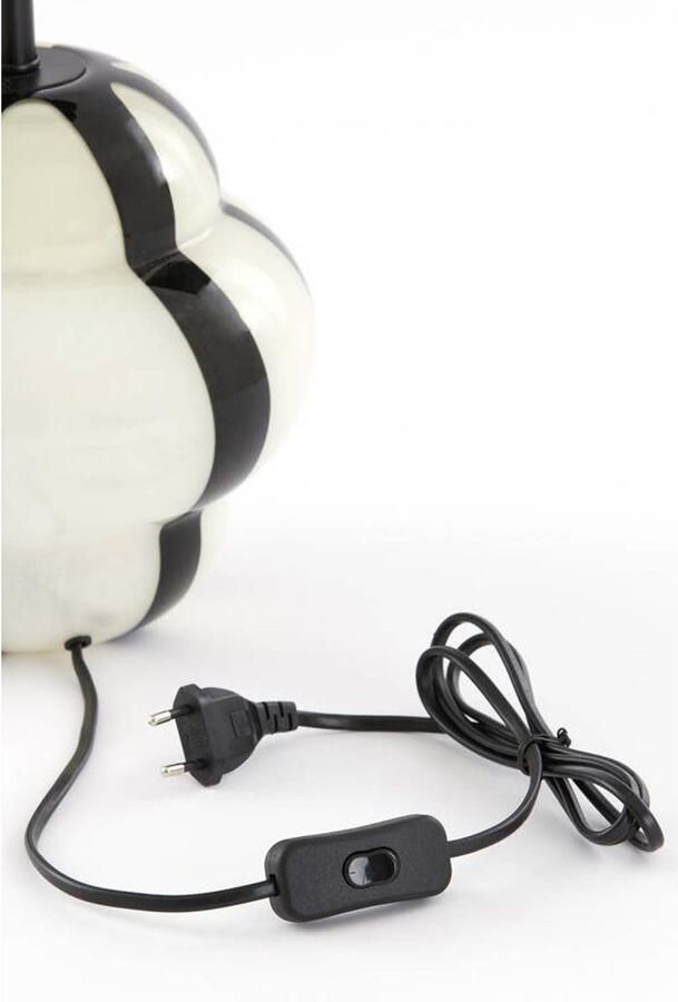 Light & Living Light&living Lampvoet Ø22x28 cm YLIEN glas crème-zwart+zwart