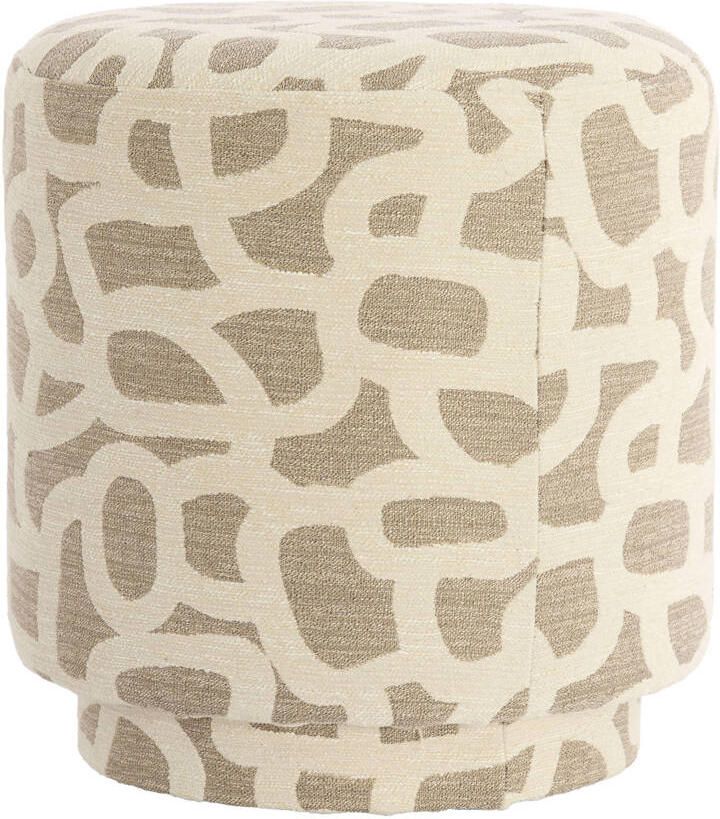 Light & Living Poef Davonte Ø40cm Taupe Beige Rond - Foto 2
