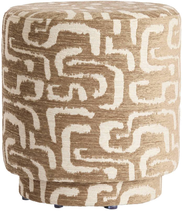 Light & Living Poef Davonte Ø40cm Groengrijs Beige Rond