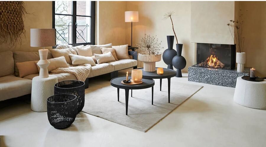 Light & Living Poef Lauryn Wit Textiel 45x39x39cm (hxbxd) Woonexpress - Foto 4