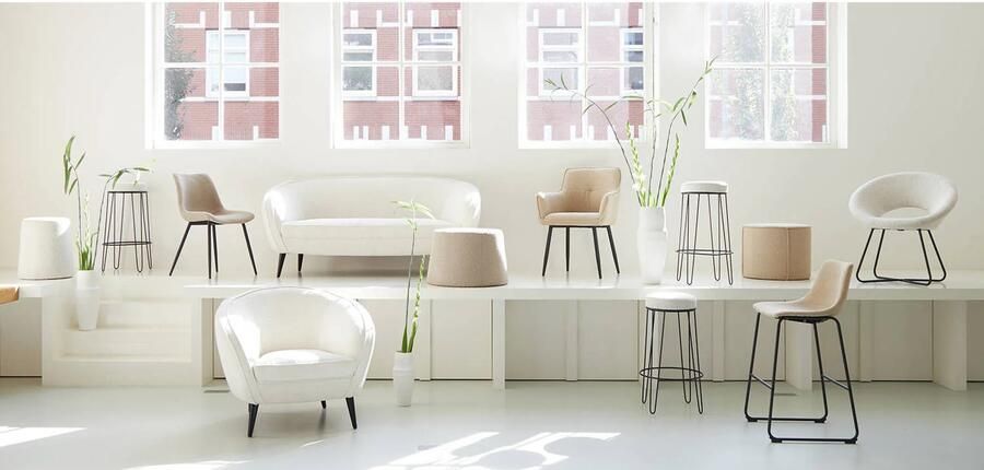 Light & Living Poef Lauryn Wit Textiel 45x39x39cm (hxbxd) Woonexpress - Foto 3