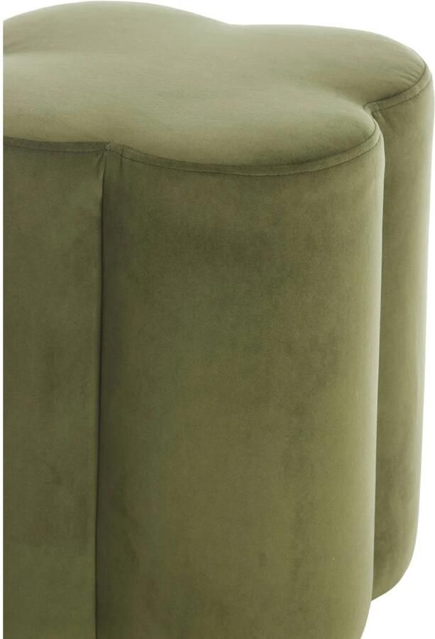 Light & Living Poef Nalani Velvet Olijfgroen