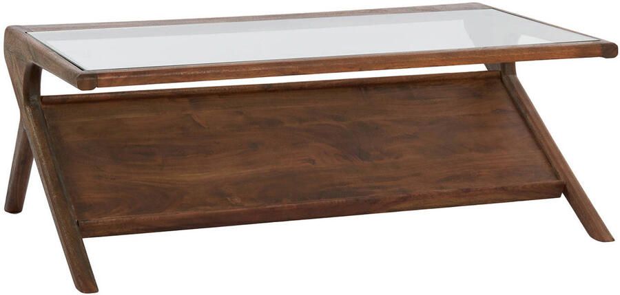 Light & Living Salontafel Yuki Acaciahout en glas 112 x 70cm Bruin - Foto 2