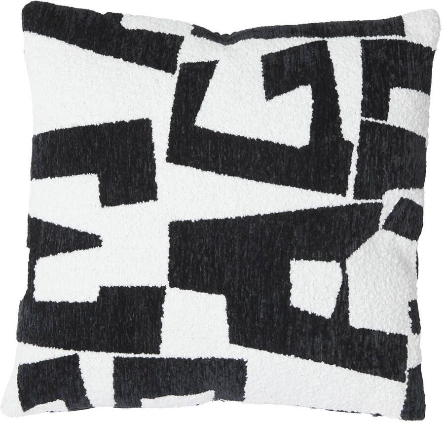 Light & Living sierkussen METRAL zwart+crÃ¨me (45x45 cm)