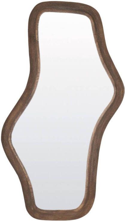 Light & Living Organische Spiegel Celano Mangohout 80 x 44cm Donkerbruin Japandi