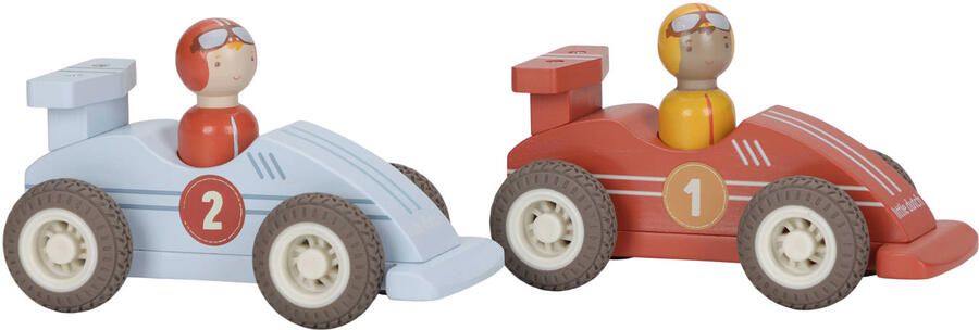 Little Dutch Pullback racewagens met pegdoll
