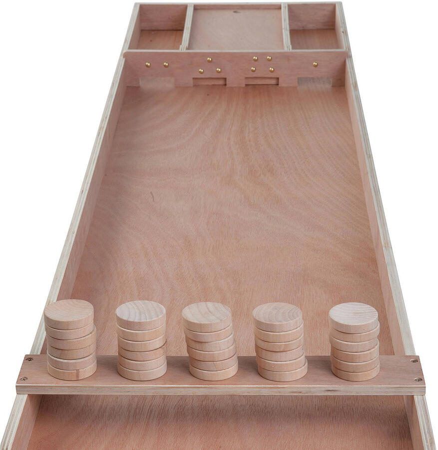 Longfield Games houten sjoelbak 200 x 41 x 7 5 cm hout 30 schijven - Foto 3
