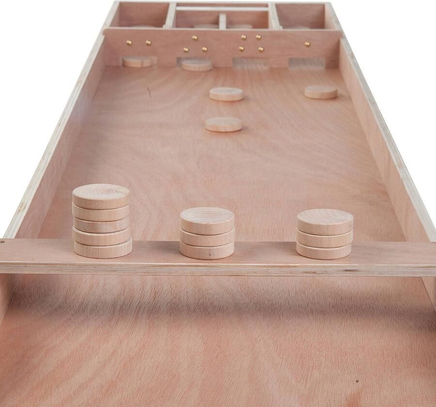 Longfield Games houten sjoelbak 200 x 41 x 7 5 cm hout 30 schijven - Foto 3