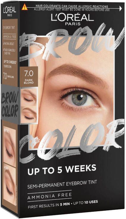 L Oréal Paris L'Oréal Paris Brow Color wenkbrauwverf getinte wenkbrauwen tot wel 5 weken* resultaten na 5 min. 7.0 Dark Blonde 30 ml