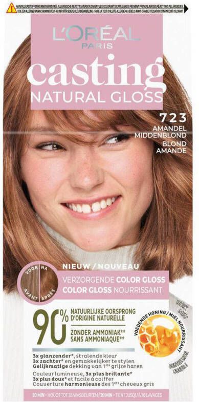 L'Oréal Paris Casting Natural Gloss haarkleuring Amandel Middenblond