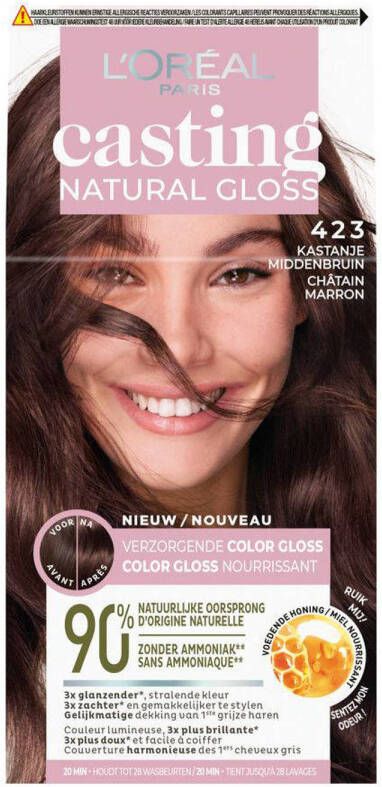 L'Oréal Paris Casting Natural Gloss haarkleuring Kastanje Middenbruin