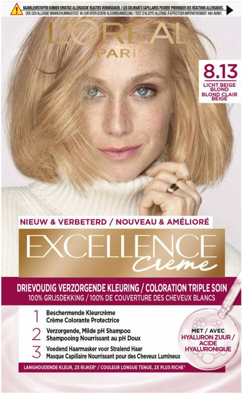 L'Oréal Paris Crème permanente haarkleuring 8.13 Licht Beige Blond