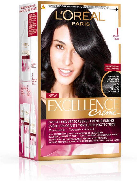 L'Oréal Paris Excellence Crème haarkleuring 1 Zwart