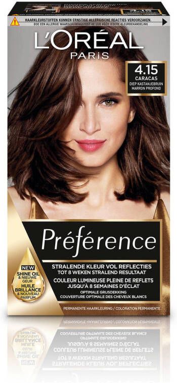 L Oréal Paris Préférence 4.15 Diep Kastanjebruin Haarverf met Color extender