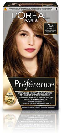 L Oréal Paris Préférence 4.3 Manille Midden Goudbruin Haarverf met Color extender