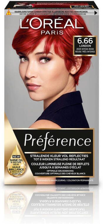 L Oréal Paris Préférence 6.66 Zeer Intens Rood Haarverf met Color extender