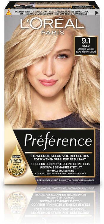 L'Oréal Paris Préférence 9.1 Zeer Licht Asblond
