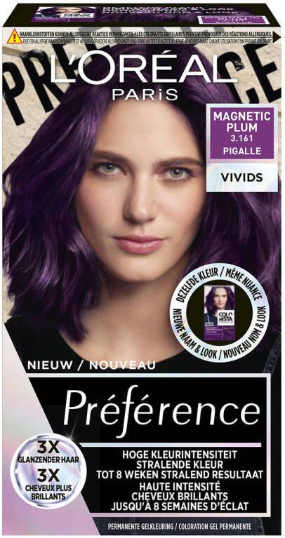 L'Oréal Paris Préférence permanente haarkleuring Vivids 3.161 Magnetic Plum Pigalle