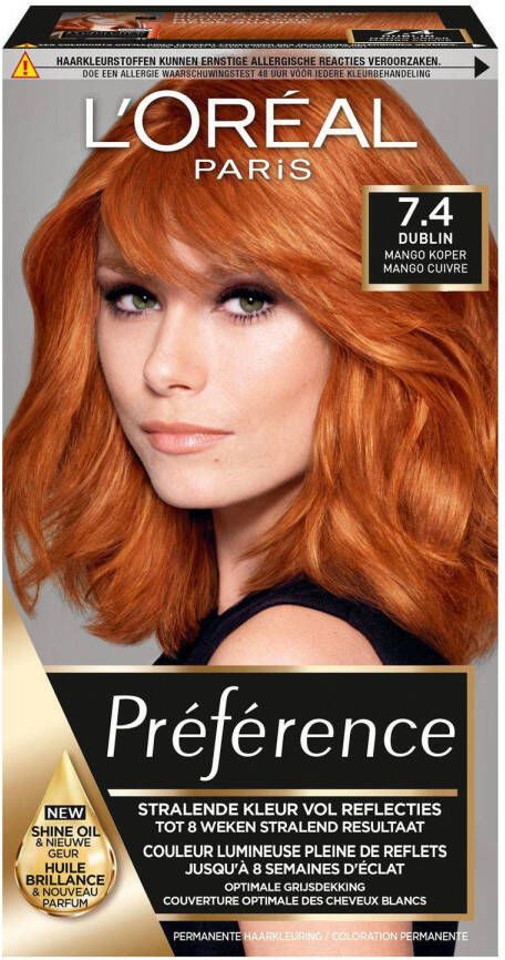 L'Oréal Paris Préférence haarkleuring 7.4 Dublin Mango Koper