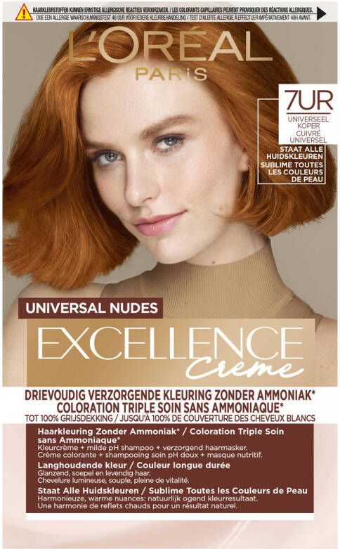 L'Oréal Paris Universal Nudes permanente haarkleuring 7UR Koperrood