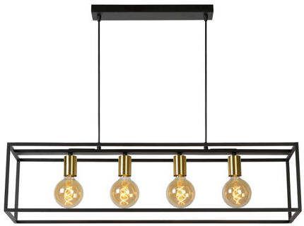 Lucide Hanglamp Ruben Zwart Goud 4xe27 - Foto 2