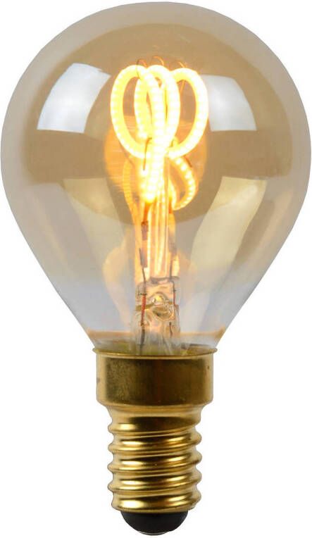 LUCIDE Ledfilamentlamp Peertje Amber D4 5cm Dimbaar Warm Wit E14 3w