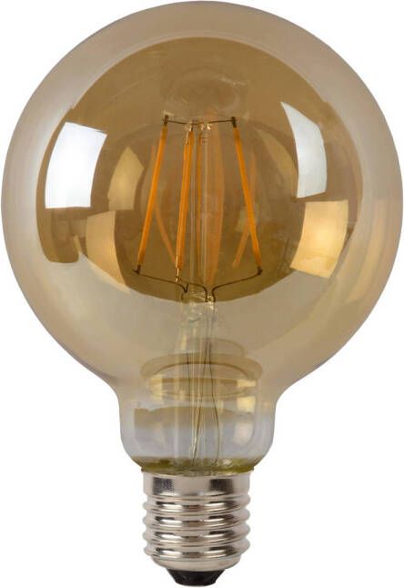 Lucide G95 Filament lamp Ø 9 5 cm LED Dimb. E27 1x5W 2700K Amber