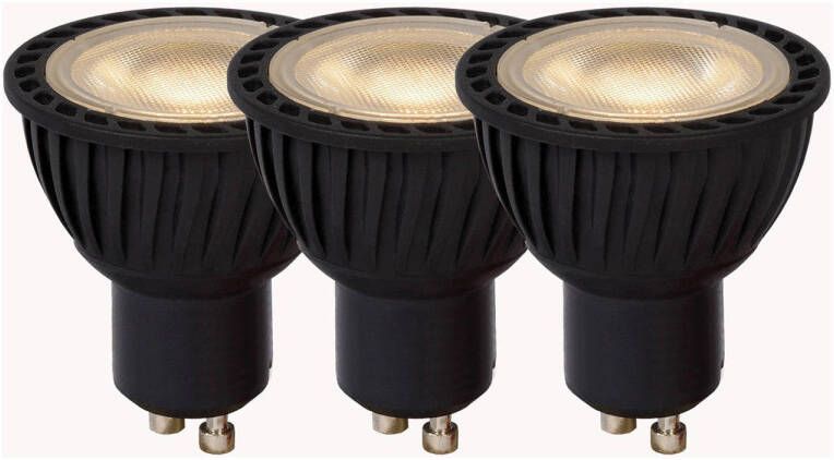 Lucide MR16 Led lamp Ø 5 cm LED Dimb. GU10 3x5W 3000K Zwart