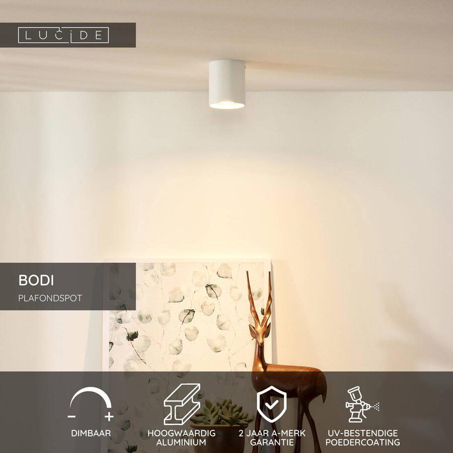 Lucide Plafondspot Bodi Rond GU10 1-Lichts Dimbaar Wit - Foto 2