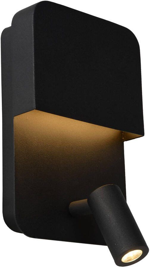 Lucide BOXER Bedlamp Wandlamp LED 3000K Met USB oplaadpunt Zwart - Foto 1