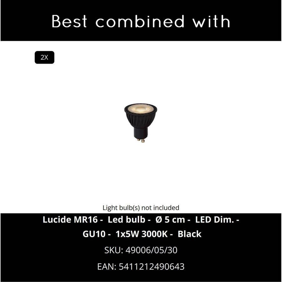 LUCIDE Vloerlamp Clubs Zwart ⌀22cm 2xgu10 - Foto 2
