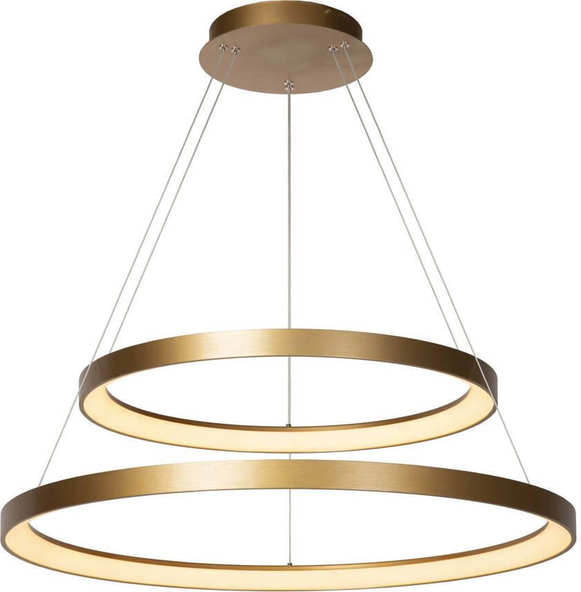 Lucide dimbare LED hanglamp Ø78 cm mat goud messing