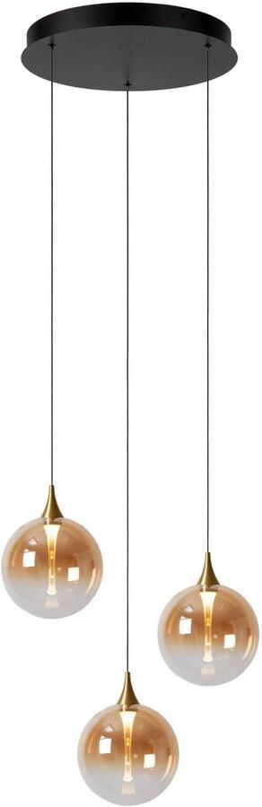 Lucide glazen dimbare LED hanglamp Ø 36 cm amber