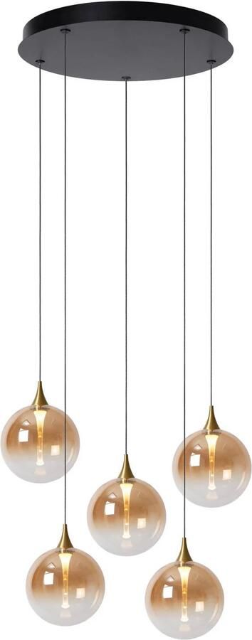 Lucide glazen dimbare LED hanglamp Ø 48 cm amber