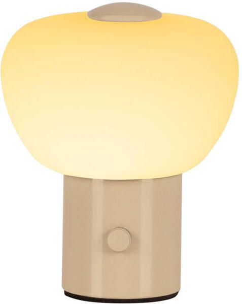 Lucide GUSTAV Oplaadbare Tafellamp Accu Batterij Ø 8 cm LED Dimb. 1x0 8W 2700K Beige