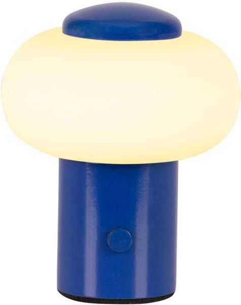 Lucide GUSTAV Oplaadbare Tafellamp Accu Batterij Ø 8 cm LED Dimb. 1x0 8W 2700K Blauw