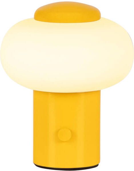 Lucide GUSTAV Oplaadbare Tafellamp Accu Batterij Ø 8 cm LED Dimb. 1x0 8W 2700K Geel