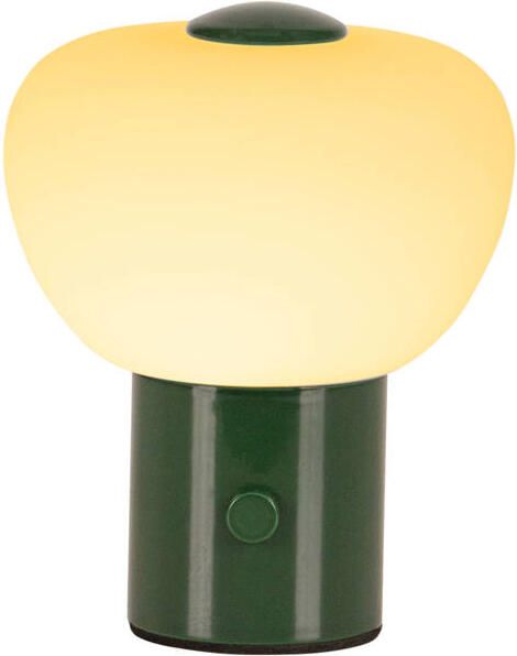 Lucide GUSTAV Oplaadbare Tafellamp Accu Batterij Ø 8 cm LED Dimb. 1x0 8W 2700K Groen | Essential