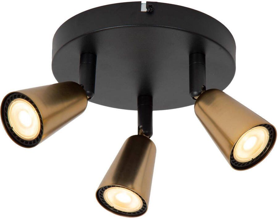 Lucide dimbare metalen opbouwspot GU10 28.3x24.5 cm champagne