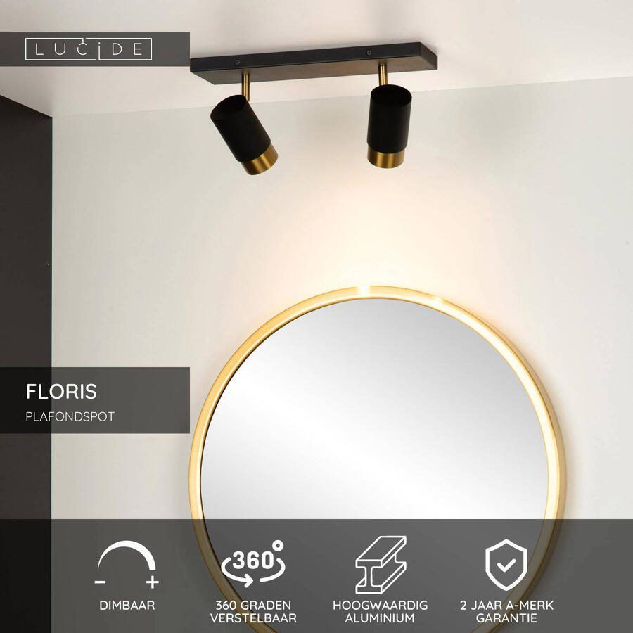 Lucide FLORIS Plafondspot 35913 02 (Kleur: zwart) - Foto 2