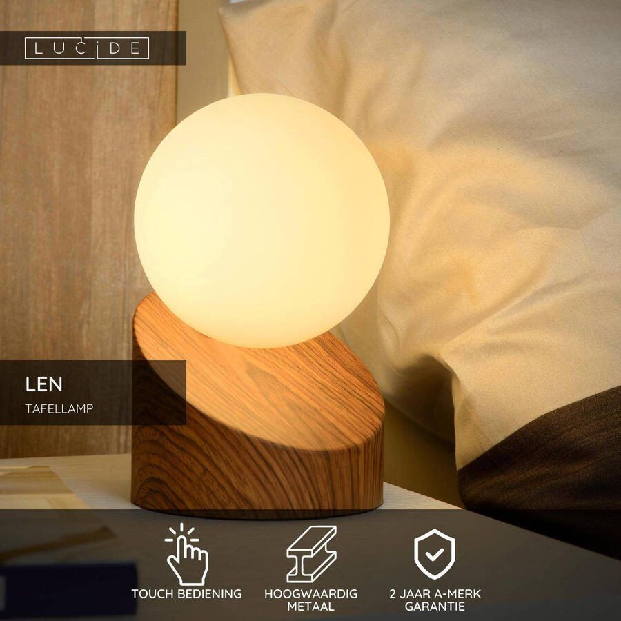 Lucide LEN Tafellamp Ø 10 cm 1xG9 Hout - Foto 2