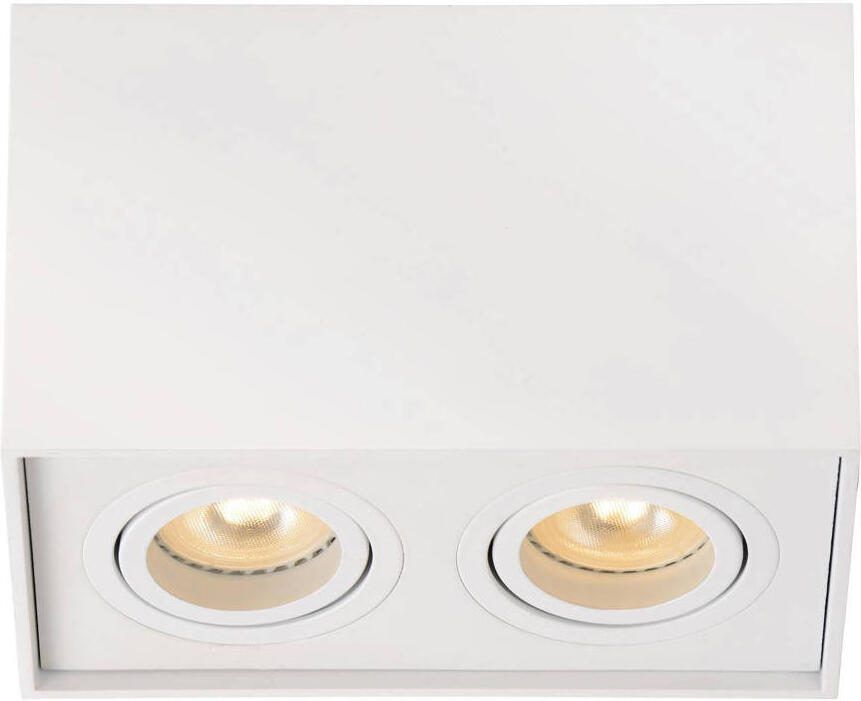 Lucide Plafondspot Tube Rechthoek Gu10 2-lichts Dimbaar Wit