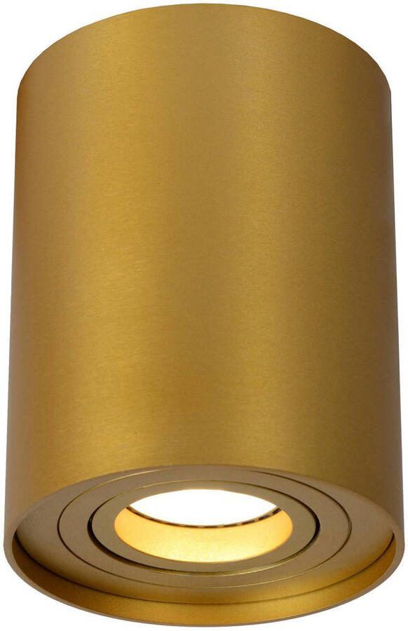 Lucide TUBE Plafondspot Ø 9 6 cm 1xGU10 Mat Goud Messing
