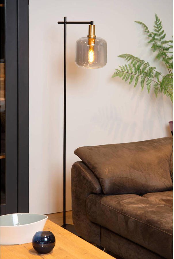 LUCIDE Vloerlamp Joanet Gerookt Glas E27