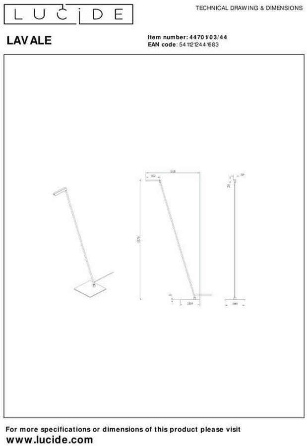 Lucide LAVALE Leeslamp LED Dimb. 1x3W 2700K Okergeel - Foto 3