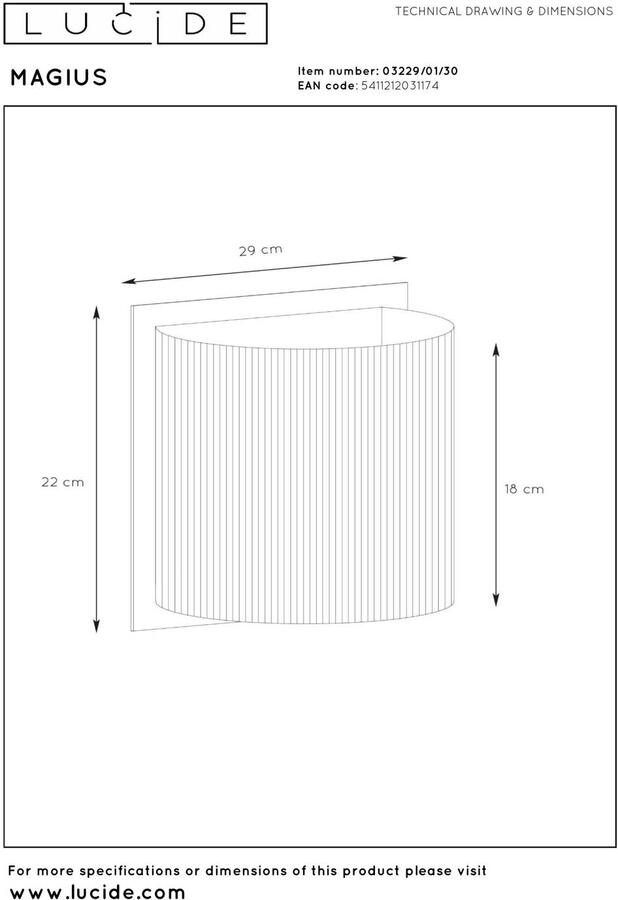 Lucide MAGIUS Wandlamp 1xE27 Licht hout - Foto 2