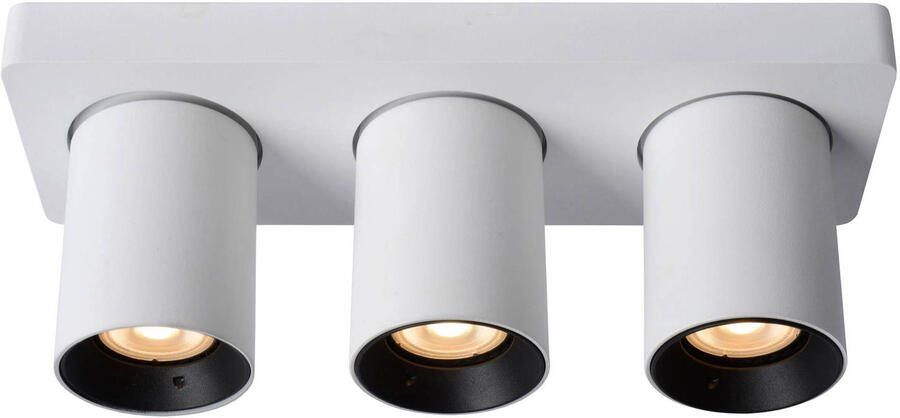 Lucide NIGEL Plafondspot LED Dim to warm GU10 3x5W 2200K 3000K Wit
